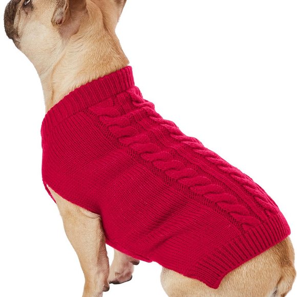 Small Pet Dog Kitty Red Knit Sweater Outfit NWOT - Picture 2 of 7